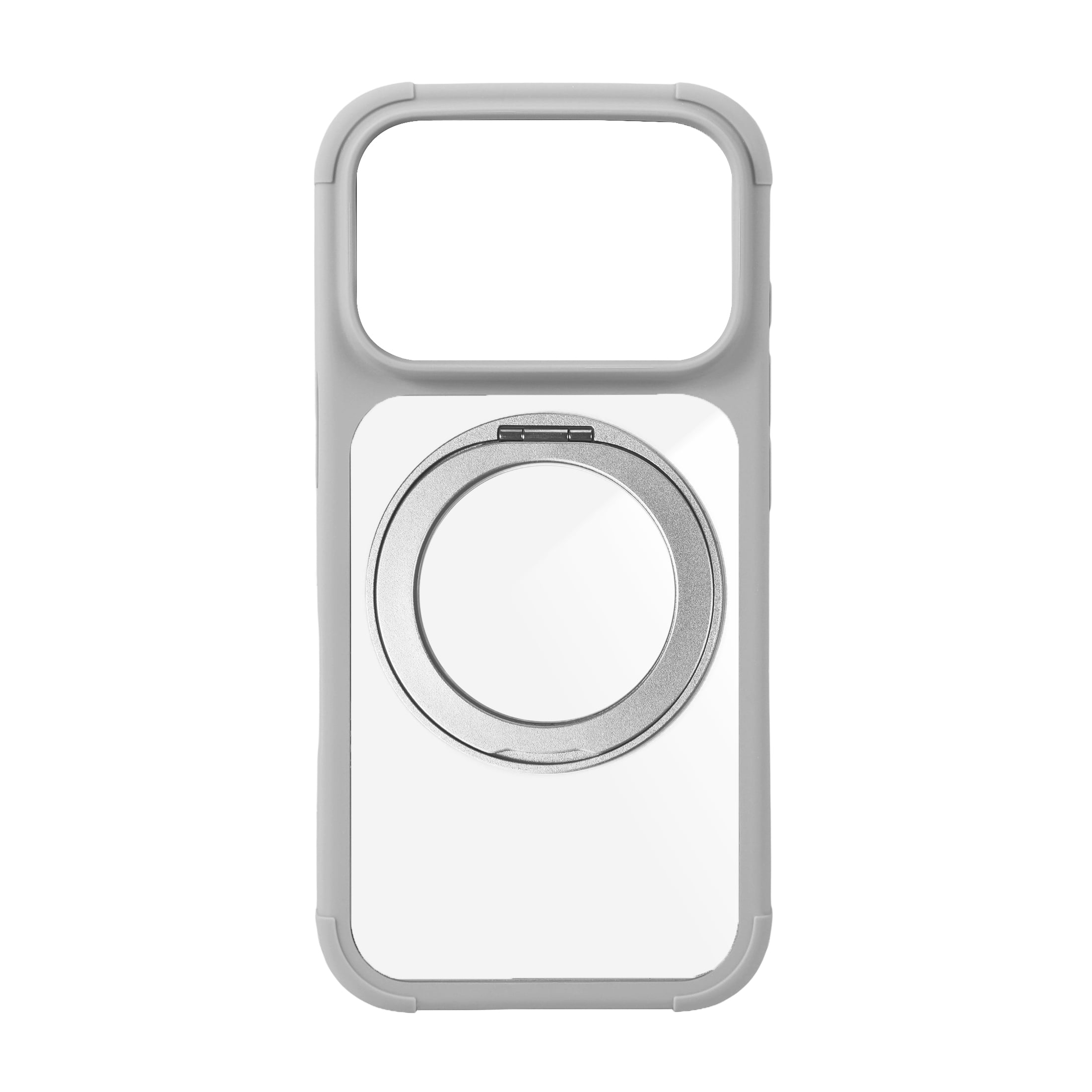 onn iPhone 18 Pro and iPhone 17 Pro Bumper Phone Case with MagSafe & 360° Ring Kickstand, Clear