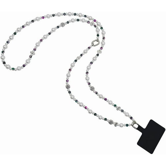 Phone Lanyard Crossbody, Beaded Phone Strap Holder Chain, Multifunctional Patch Lanyard Compatible Most Smartphones