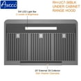 thumbnail image 4 of Awoco 36" Black Stainless Steel Under Cabinet 7" Range Hood with Gesture Control, 6” Round Top Vent, 4 of 4