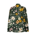 thumbnail image 4 of Qepwscx Casual Womens Long Sleeve Button Up Tops Floral Print Collar Neck Shirts Going Out Tops Floral Graphic T-Shirts Blouses Fall Spring Sweatshirt Basic Tees Loose Fits for Women, 4 of 6