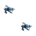 thumbnail image 2 of Bewildely Decoración de avión de Metal, miniatura única de pisos para oficina o , barras modelo de hierro, azul azul 2Conjunto, 2 of 6