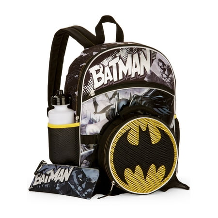 Batman 5-Piece Backpack Set With Lunch Bag