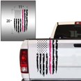 thumbnail image 6 of Breast Cancer Awareness Thin Pink Line Flag Distressed American USA US Flag Truck Tailgate Vinyl Decal - Compatible with most Pickup Trucks (11" x 20", Black & Pink), 6 of 8