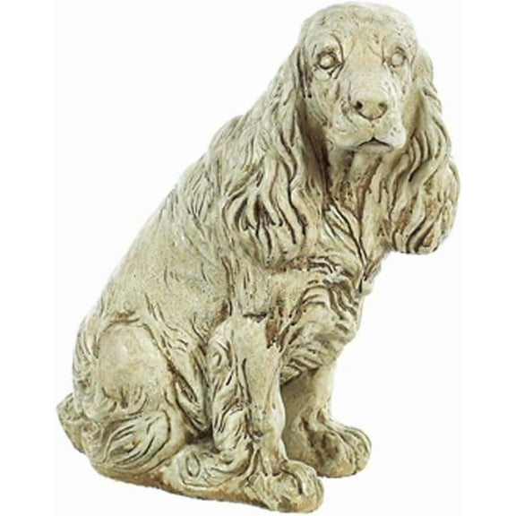 Solid Rock Stoneworks Big Cocker Spaniel Concrete Statue, 20" Tall, Buff Finish