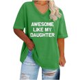 thumbnail image 1 of Camisetas de Verano de las Mujeres de Manga Corta con Cuello en V de Gran Tamaño Camiseta Deportiva Sólida, Base Cómoda Casual, 1 of 5