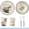 Precious Moments 192437 Earth Bear And Sloth 5-Piece Bamboo Mealtime Gift Set