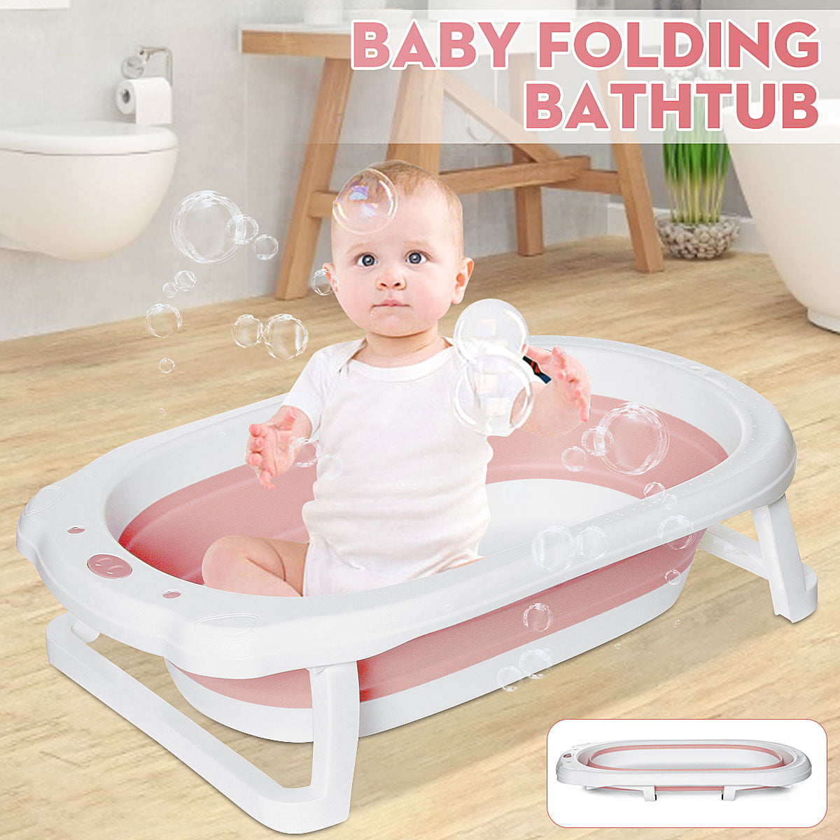 Baby Shower Bath Pad Foldable Bathtub Infant Newborn Bathing Folding Safety Tub 