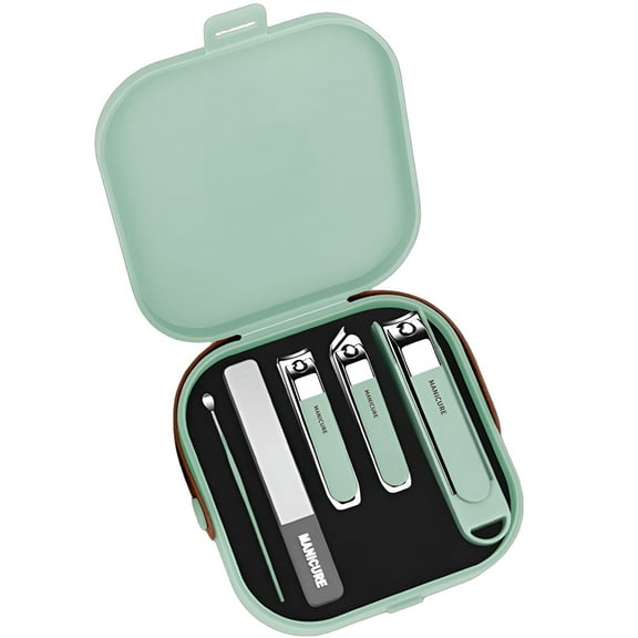 FACEGA Mens Nail Grooming Kit,Stainless Steel Nail Set,Efficient Nail Cutter,Green