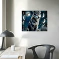 thumbnail image 4 of Nawypu  Wolf with Starry Sky Canvas Wall Art Black and White Wildlife Wolves and Full Moon Picture Prints Modern Wild Animal Artwork for Bedroom Wall Decoration Each Panel, 4 of 5