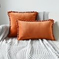 thumbnail image 1 of Pillowcases "set Of 2 Velvet Pillowcase With Pompoms Decorative Pillowcase", 1 of 4