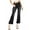 Black, variant on BLACK LABEL by C'est Toi Women's Juniors High Rise Crop Flare Jeans (1, Black)
