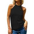 thumbnail image 2 of Tank Tops for Women Halter Neck Summer Loose Rocker Sleeveless Casual Shirts Blouses Camis Top, 2 of 8