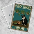 thumbnail image 5 of Funny Black Cat Decor Metal Tin Sign- I Do What I Want - Cute Cat Funny Metal Poster Wall Art Decor Sign for Bathroom, Garden, 12x8 Inches, 5 of 7