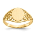 thumbnail image 1 of Solid 14k Yellow Gold Filigree Engravable Monogram Signet Ring Band Size 5, 1 of 6