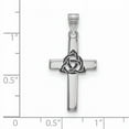 thumbnail image 2 of Beautiful Sterling Silver Rhodium-plated Black Enameled Trilogy Cross Charm, 2 of 2