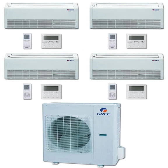GREE Multi  Ultra Series 36,000 BTU 4-Zone Universal Floor/Ceiling 9K 9K 9K 18K Ductless Mini-Split System