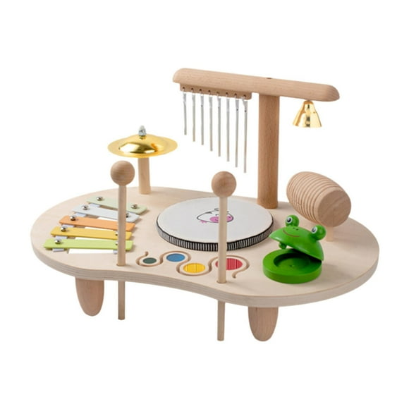 Juego de batería para niños, xilófono, batería multifunción, instrumento musical de madera, juguete educativo para niñas y niños a partir de 3 años.