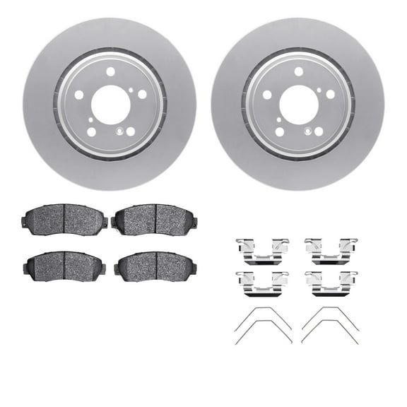 Dynamic Friction Company Front Geospec Brake Rotors with 5000 Advanced Brake Pads includes Hardware 4512-59181