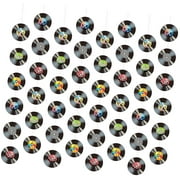 FREEAMG 8pcs Decorations, Pre-Assembled 50s/70s/80s Records Wall Hanging Banner Music Retro Party Decorations Streamer Double-Sided Printing and