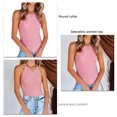 thumbnail image 4 of Top sin mangas con cuello redondo, camiseta sin mangas con tirantes gruesos y ajustados acanalados elásticos para entrenamiento deportivo, 4 of 5