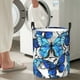 thumbnail image 5 of Fotbe Blue and White Butterflies Cesto de Ropa con Asas, Cesto Impermeable de Gran Capacidad, Bolsa de Lavado para Dormitorio, Cesto de Ropa con Ruedas y Asas-Medium, 5 of 6