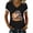 Black, variant on Punch the Monkey Women's V-Neck Tee, Cute Monkey Hugging Gorilla Graphic Top, Fashion Casual Short Sleeve T-Shirt for Women