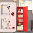 thumbnail image 5 of 1 Door 51.3" Metal Locker Storage Cabinet, Kids Locker Changing Room, Steel Kids Wardrobe with 2 Adjustable Shelves and Hanging, Steel File Cabinet Organizer for School Gym Home Office, 5 of 7