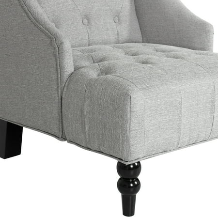 Home Furniture Tall Wingback Tufted Fabric Accent Chair ...
