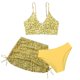thumbnail image 2 of Augper Baby Girls Swimwear Children's Swimsuit Sleeveless Print Swimsuit Bikini Bathing Suit Swimming Trunks and Skirts Three-piece Set, 2 of 7