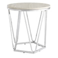 thumbnail image 4 of SEI Furniture Luna 22" Round Faux Stone Top Accent End Table in Silver, 4 of 5