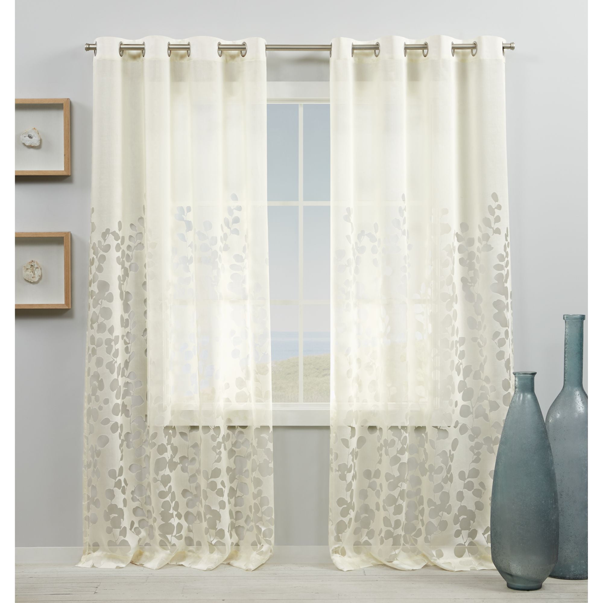 Exclusive Home Curtains Wilshire Burnout Sheer Grommet Top Curtain
