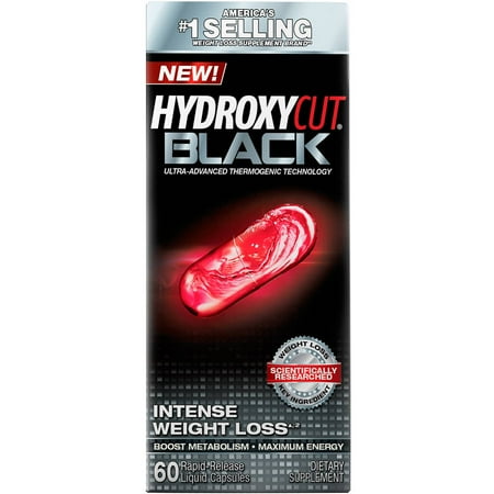 Liquid Dietary Supplement - Hydroxycut Black Dietary Supplement Rapid-Release Liquid Ctules, 60 Ct
