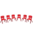 thumbnail image 2 of Patiojoy 6-Piece Plastic Kids Chair Modern Stackable Learning Chairs Red, 2 of 10