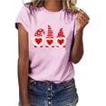 thumbnail image 2 of Plus Size Valentines Day T-Shirt For Women Gnome Graphic Short Sleeve Oversized Loose First Blouse Tops Tee, 2 of 4