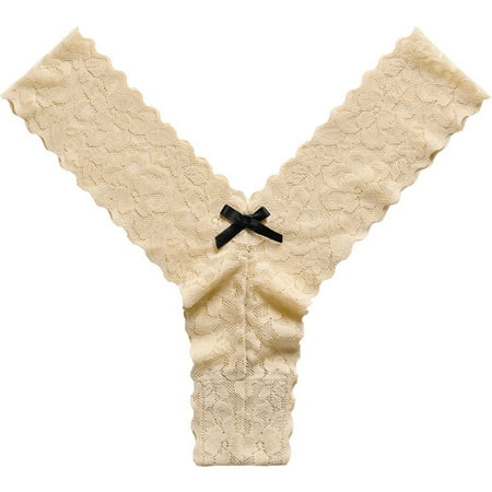 Midwennn Ladies  Bow Splicing Lace Underwear Sexy Underwear for Women Pack plus Size