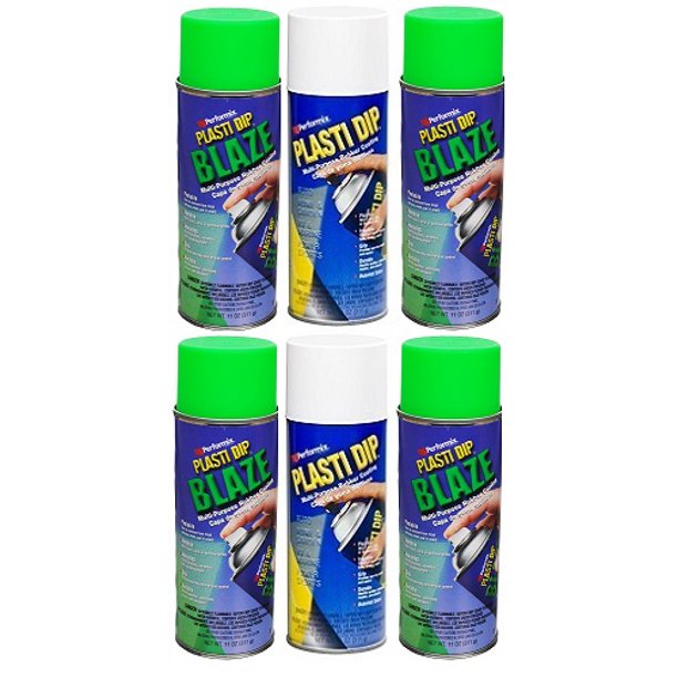Performix Plasti Dip 11224 Blaze Green (4) and 11207 White (2) Rubber
