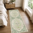 thumbnail image 5 of SIXHOME 2' x 8' Washable Runner Rug, Farmhouse Floral Non-Slip Carpet, Soft Botanical Indoor Rug for Hallway, Bedroom, Bedside, Laundry Room & Kitchen, Vintage Green, 5 of 7