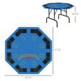 thumbnail image 5 of SONGMY Table Foldable 47" Octagon Casino Table Blackjack Texas Holdem Table for 8 Players with Chips Tray and Cup Holders, Blue, 5 of 9