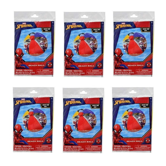 Beach Ball Spiderman Inflatable 6 Pack