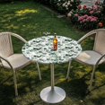 thumbnail image 3 of SEANATIVE Round Table Covers with Elastic Edged 24 x 24 Inch Cocktail Tablecloths Decorative High Top Table Cloth Table Decorations for Banquets Celebrations, Eucalyptus Leaf White, 3 of 7