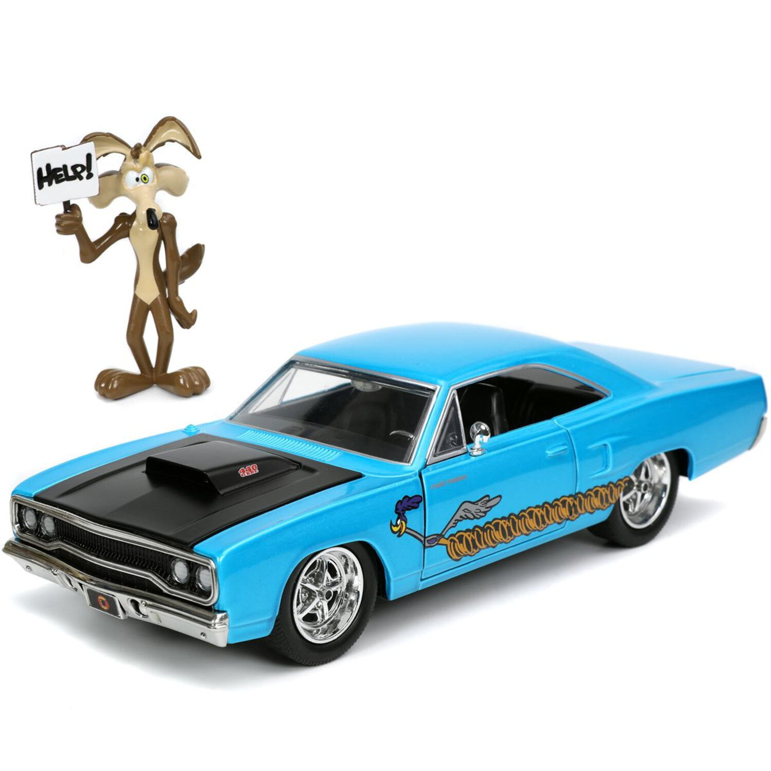 JADA TOYS ルーニー・テューンズ プリマス ロードランナー 1970 1970 Plymouth Road Runner with Wile E. Coyote Figure, Looney Toons