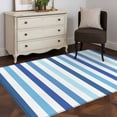 thumbnail image 3 of Geometric Stripe Area Rug 4x6 FT, Non Slip Kids Room Carpet, Ombre Farmhouse Blue Vertical Striped Washable Soft Floor Carpet Non-Shedding Throw Rug for Dorm Kitchen Study Room Home Office Bedside, 3 of 9