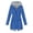 Blue, variant on ShomPort Waterproof Jacket for Womens Outdoor Drawstring Full Zip up Hooded Stripe Lined Flap Pockets Raincoat