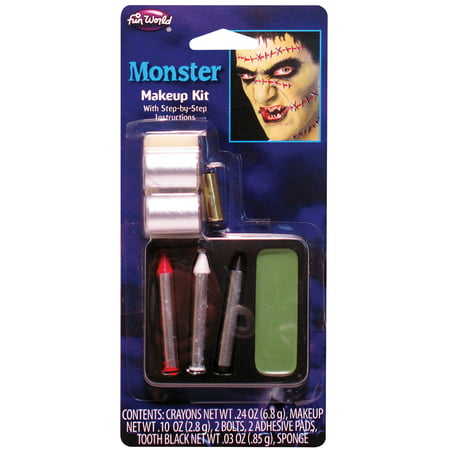 Fun World Frankenstein Monster 10pc Makeup Kit Green/Red/White