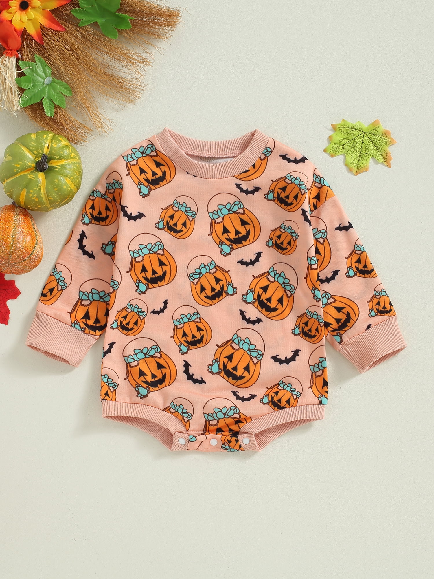 Lamuusaa Baby Girl Halloween Outfit Set - Hey Pumpkin T-Shirt, Ruffle Shorts & Headband