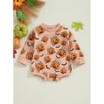 thumbnail image 2 of Wassery Infant Baby Boys Girls Halloween Clothes 6 12 18 24 Months Newborn Jumpsuit Long Sleeve Round Neck Pumpkin Print Bodysuit Pullovers Fall Casual Outfit 0-24M, 2 of 9