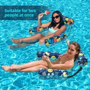 Pool Floats Adult 2 Packs Fabric Heavy Duty Inflatable Pool Chair Hammock, Blow Up Floaties for Adults, Hawaii Flower Floats for Pool Floating, Party Summer Toys Water Beach Lake Fun