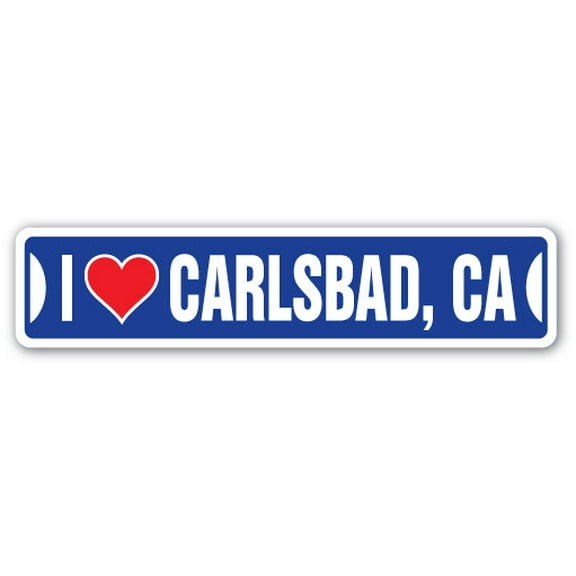 I LOVE CARLSBAD CALIFORNIA Street Sign ca city state us wall road décor gift