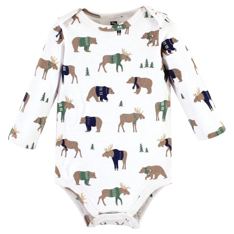 Hudson Baby Cotton Long-Sleeve Bodysuits, 3-Pack photo 4