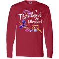 thumbnail image 3 of Inktastic Thankful and Blessed Inspirational Saying with Flowers Long Sleeve T-Shirt, 3 of 5